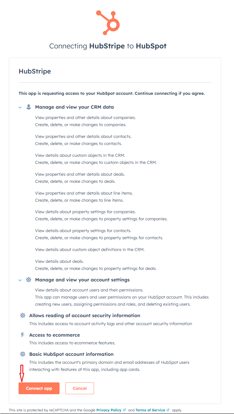 Connect HubSpot auth