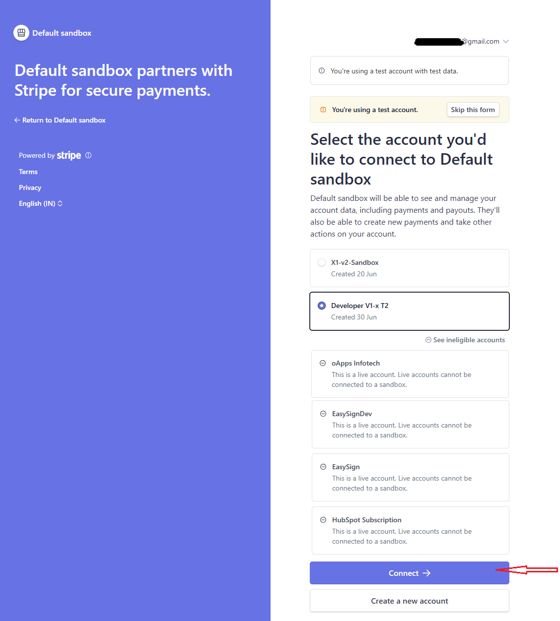 Connect Stripe auth