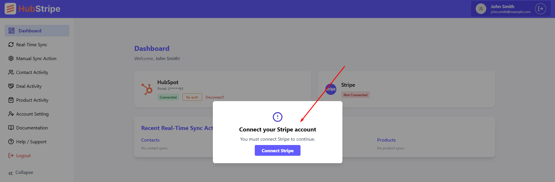 Connect Stripe
