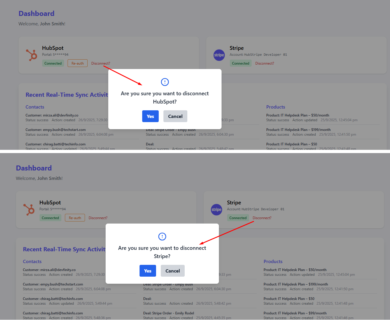 Disconnect accounts