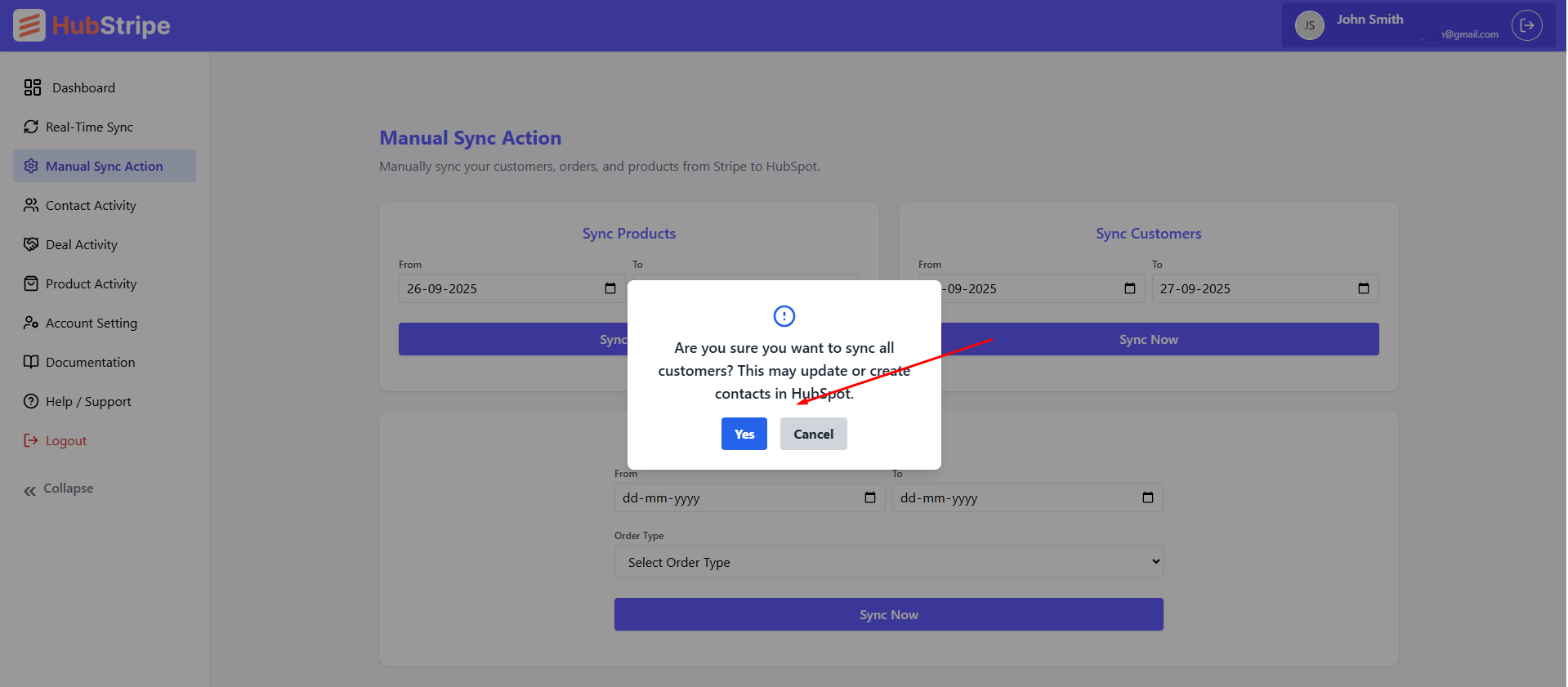 Manual sync contacts