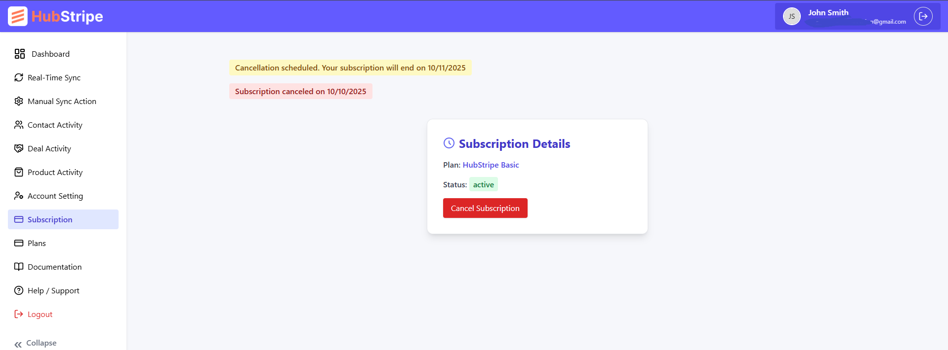 Disconnect accounts
